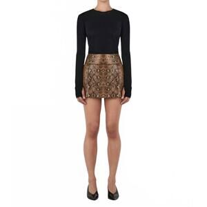 NEW HANSEN & GRETEL dixie leather skirt in brown